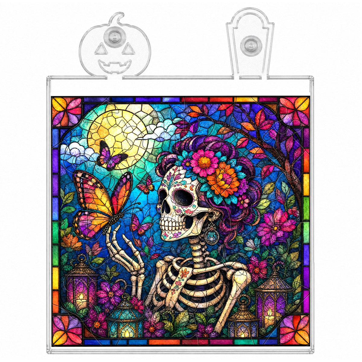 Acrylic Puzzle Night Light - Floral Skull
