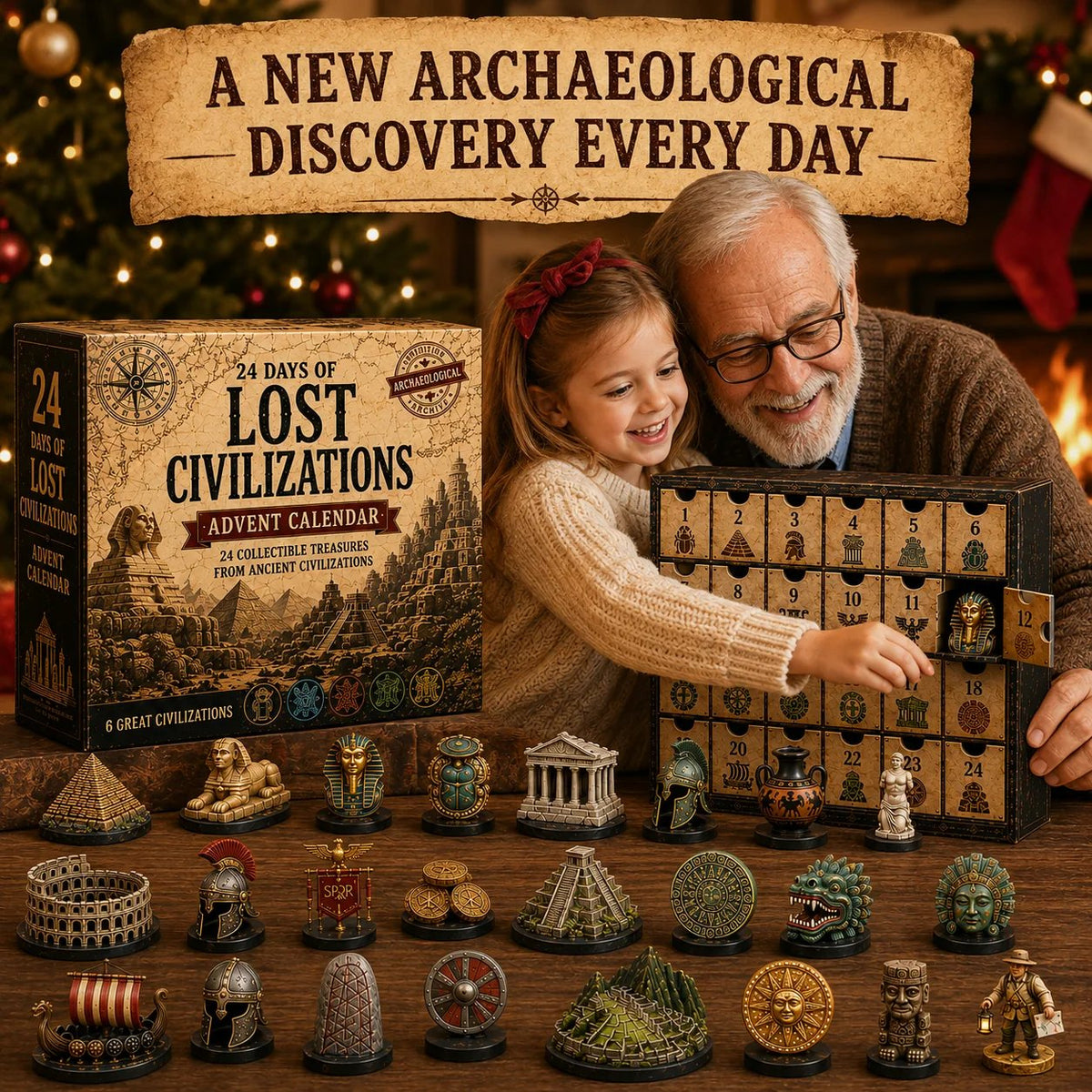 2026 Lost Civilizations Archaeological Discovery Advent Calendar | 24 Ancient Treasures from 6 Great Civilizations
