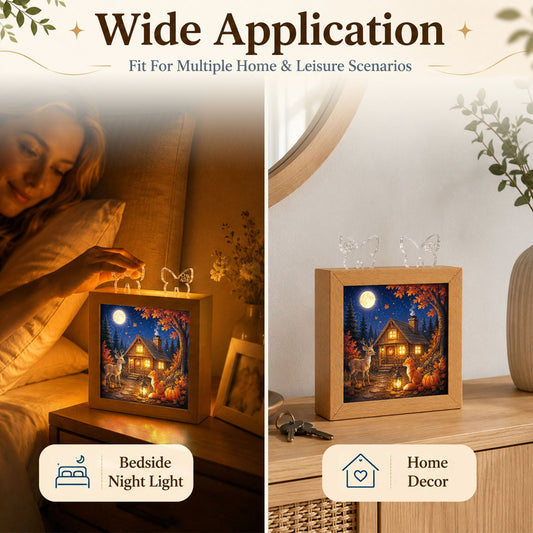 Acrylic Puzzle Night Light - Thankful Forest Cabin