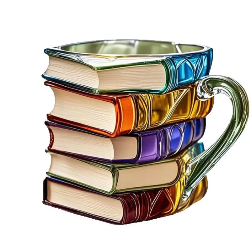🔥 Selling Fast! Stacked Books Resin Coffee Mug 11Oz | Great Deal for Book Lovers