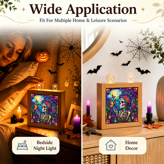 Acrylic Puzzle Night Light - Floral Skull