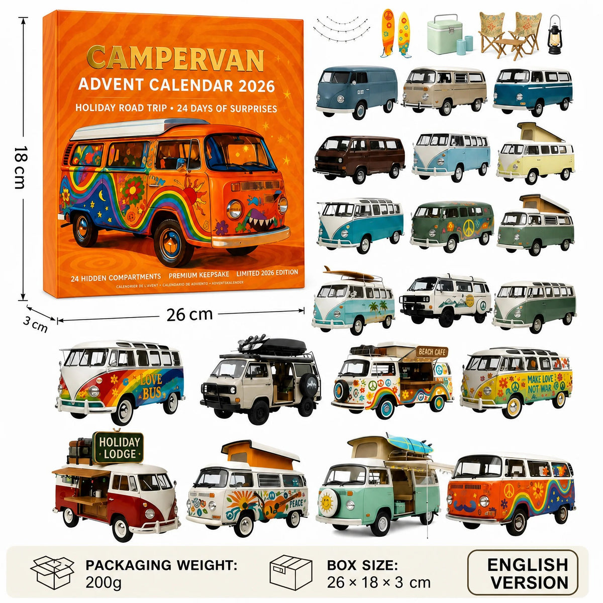Limited Edition $19.99, Only 100 Sets Left!🚙2026 Campervan Advent Calendar