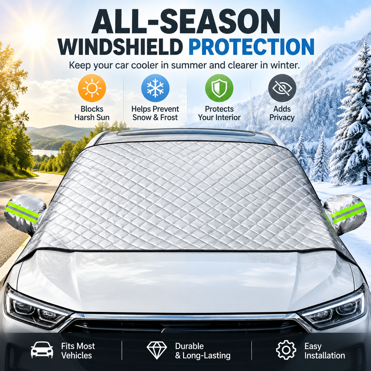 40% OFF Last Week🔥Magnetic Windshield Cover – for Cars, SUVs & Trucks