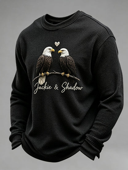 Men'S Jackie&Shadow Printed Casual Waffle Top