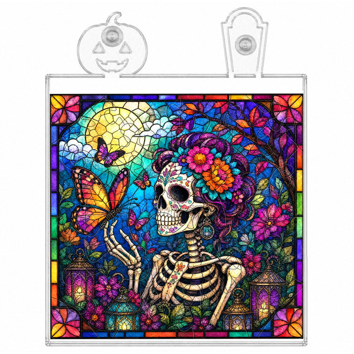 Acrylic Puzzle Night Light - Floral Skull