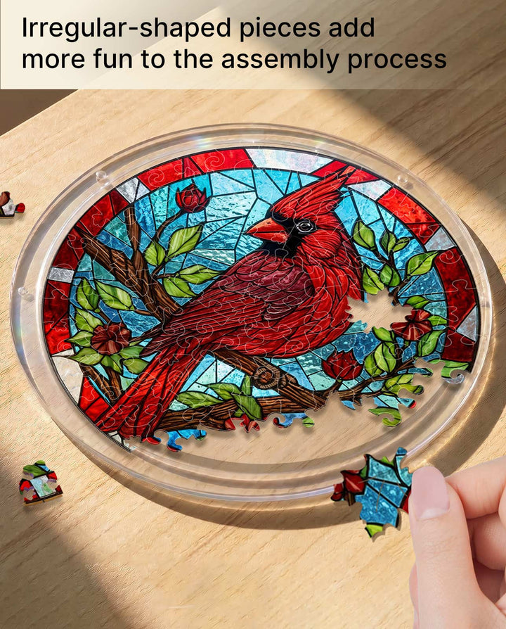 Acrylic Jigsaw Puzzle Suncatcher - Muted Cardinal