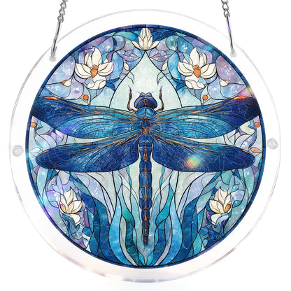 Moonlit Dragonfly Light Suncatcher-Acrylic Window Art