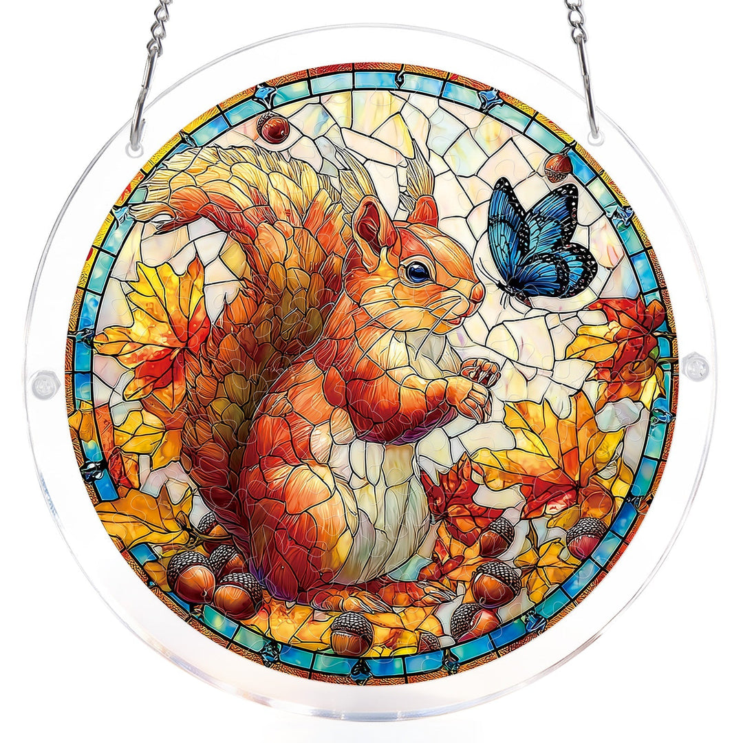 Acorn Squirrel Light Suncatcher-Acrylic Window Art
