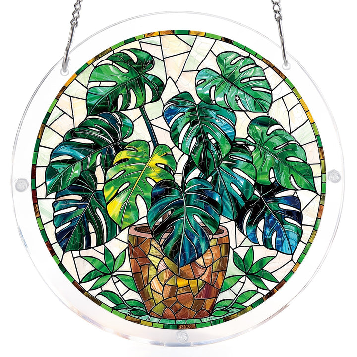 Monstera Greenery Light Suncatcher-Acrylic Window Art