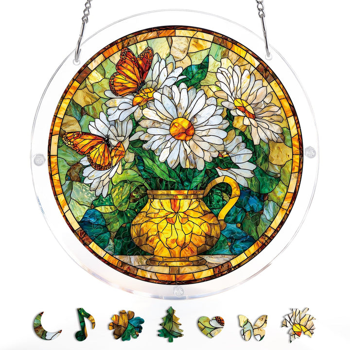 Daisy Butterfly Garden Light Suncatcher-Acrylic Window Art