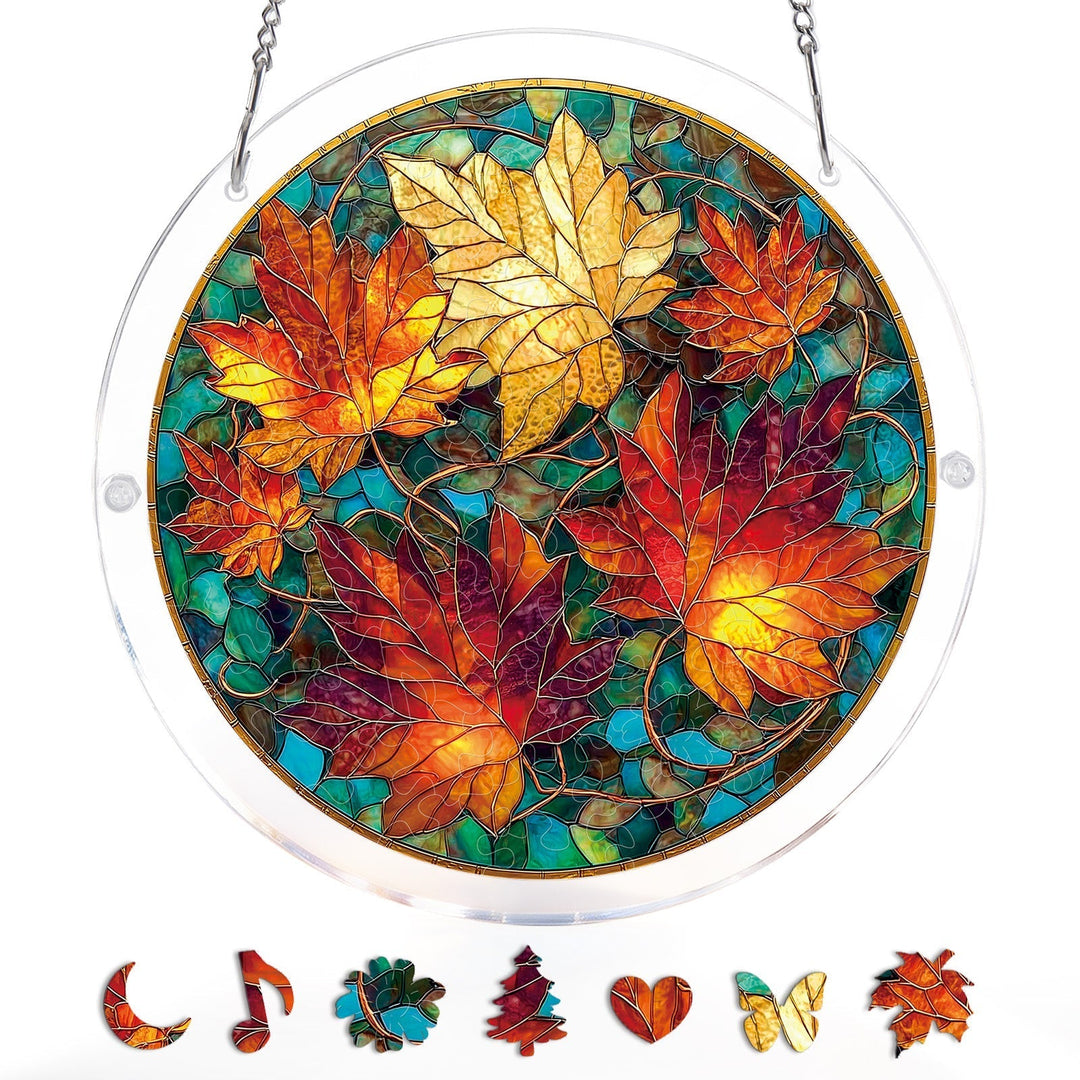 Acrylic Jigsaw Puzzle Suncatcher - Golden Maple