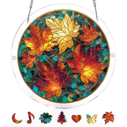 Acrylic Jigsaw Puzzle Suncatcher - Golden Maple