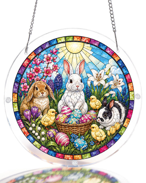 Spring Bunny Garden Light Suncatcher-Acrylic Window Art