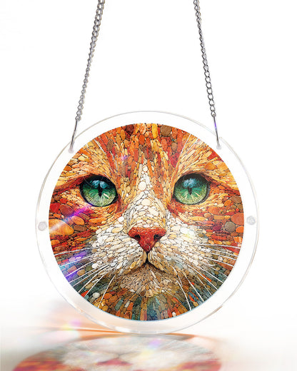 Stone Cat Light Suncatcher-Acrylic Window Art