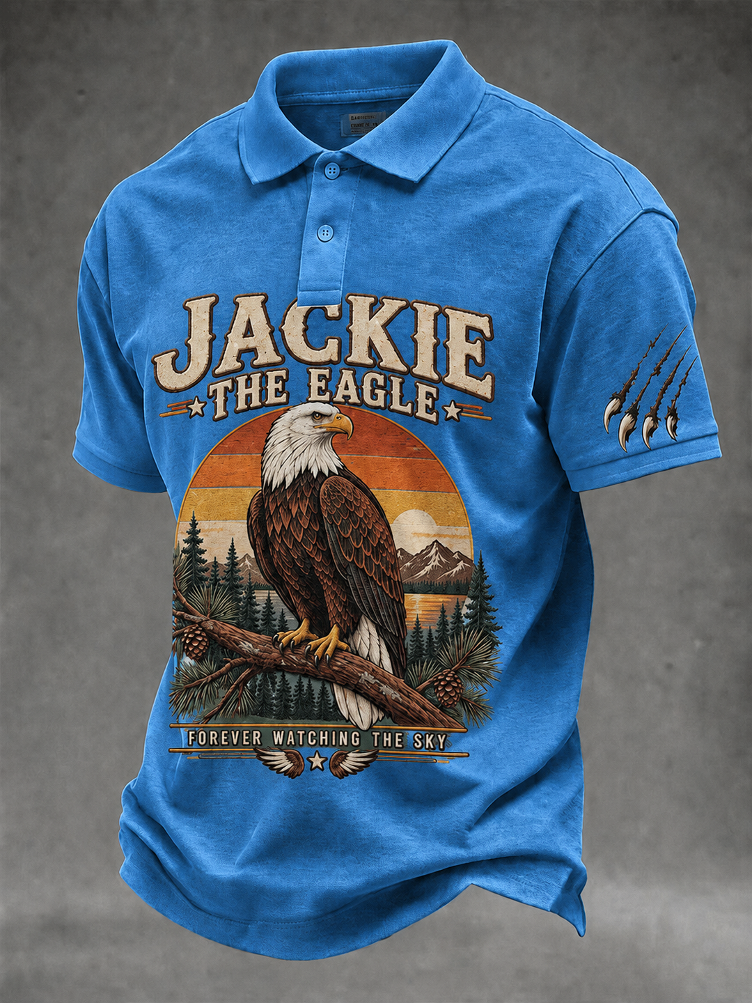Men's Bald Eagle Jackie Print Polo Shirt