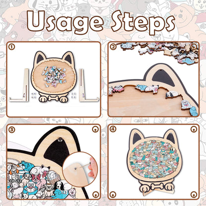 Morandi-Colored Cute Dog Shaped Wooden Jigsaw Puzzle
