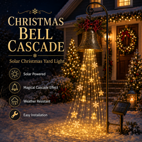 🎁Hot Sale 40% OFF🎄 Christmas Bell Cascade Solar Yard Light🔔