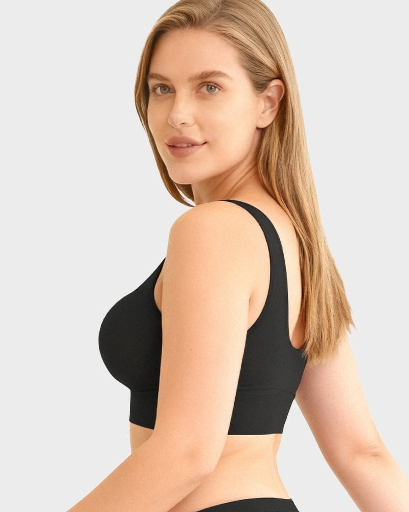Wide Shoulder Strap Wireless T-Shirt Bra