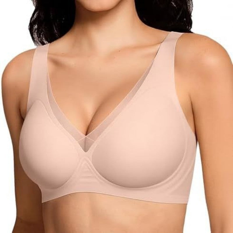Deep V-Mesh Wireless Seamless Women's Bra