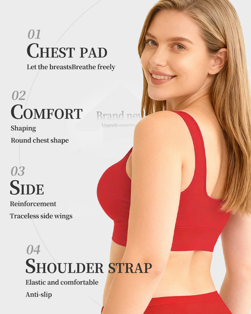 Wide Shoulder Strap Wireless T-Shirt Bra