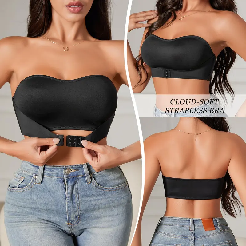 Front Closure Wireless Seamless Bandeau Bra