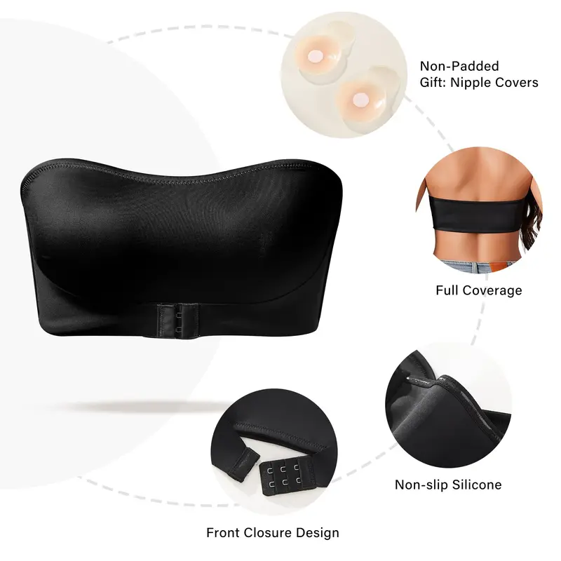 Front Closure Wireless Seamless Bandeau Bra