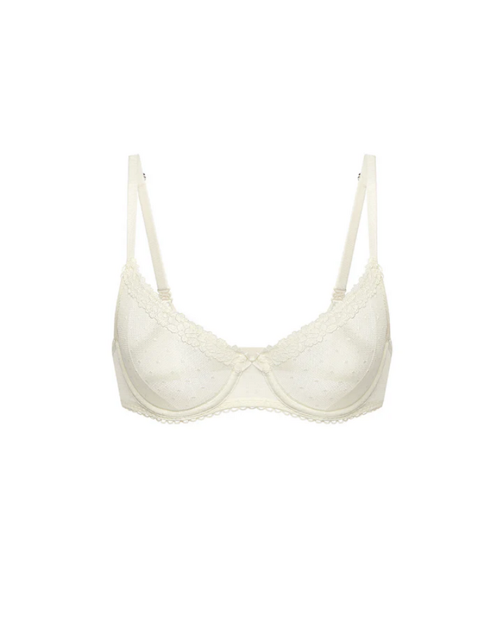 Women's Balconette Lace Bra See Through Demi Sheer