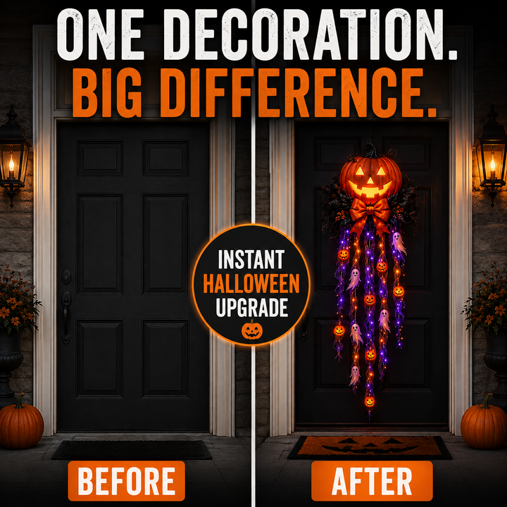 👻 Lighted Pumpkin & Ghost Door Cascade🛒
