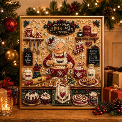 Framed Nutcracker - Pearls Painting Kit DIY Christmas Diamond Painting Pearl Dot Crafts 20x20CM