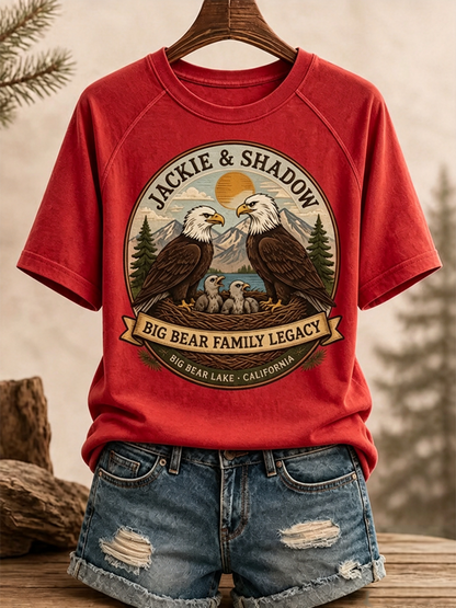 Women's Family Legacy Big Bear Lake California Wildlife Print T-shirt