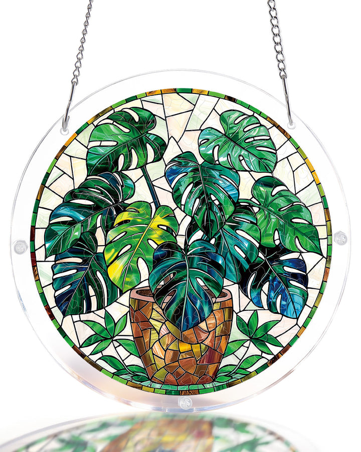 Monstera Greenery Light Suncatcher-Acrylic Window Art