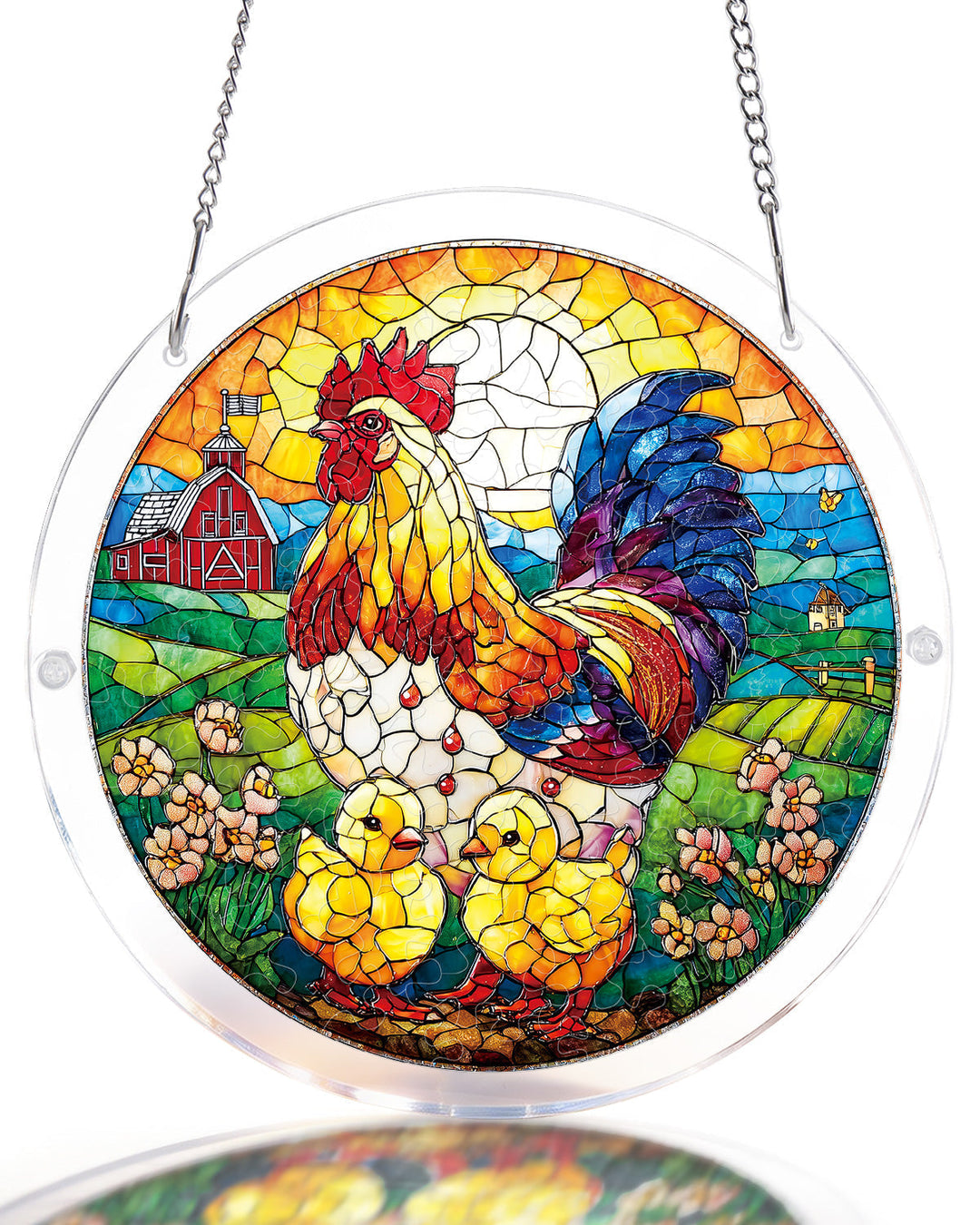 Acrylic Jigsaw Puzzle Suncatcher - Golden Dawn Rooster