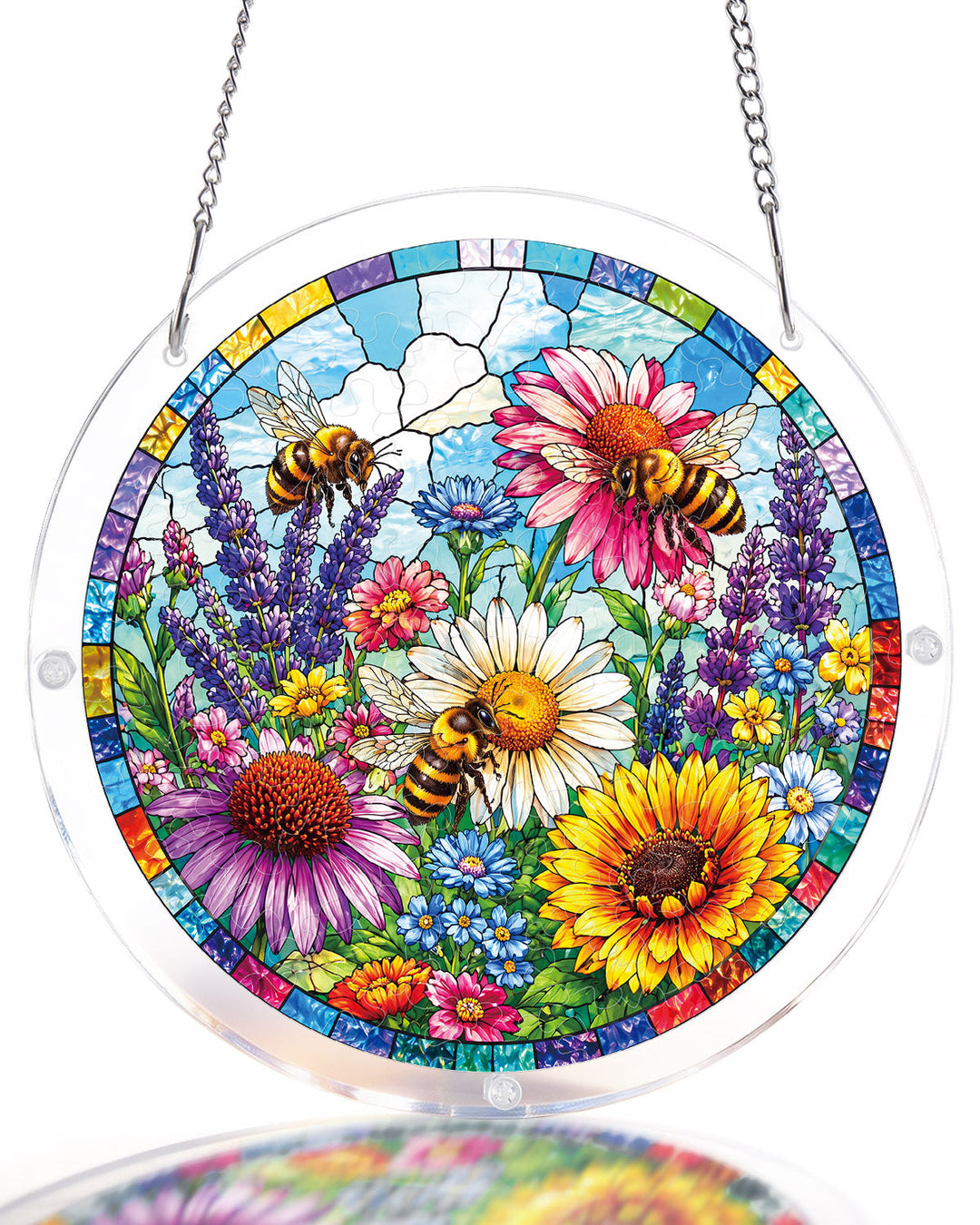 Bee Garden Bloom Light Suncatcher-Acrylic Window Art