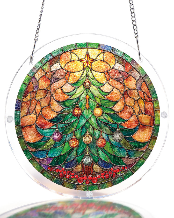 Christmas Glow Tree Light Suncatcher-Acrylic Window Art