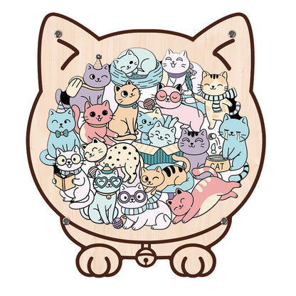 Cute Cat Shaped Wooden Puzzle for Baby