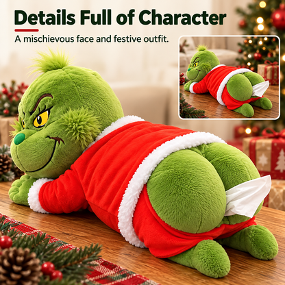 🔥 50%OFF!Grinch Plush Tissue Box Cover | Funny Christmas Grinch Tissue Holder, Festive Home Decor & Novelty Holiday Gift