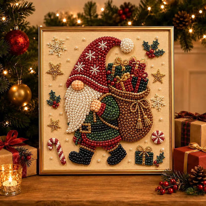 Framed Nutcracker - Pearls Painting Kit DIY Christmas Diamond Painting Pearl Dot Crafts 20x20CM