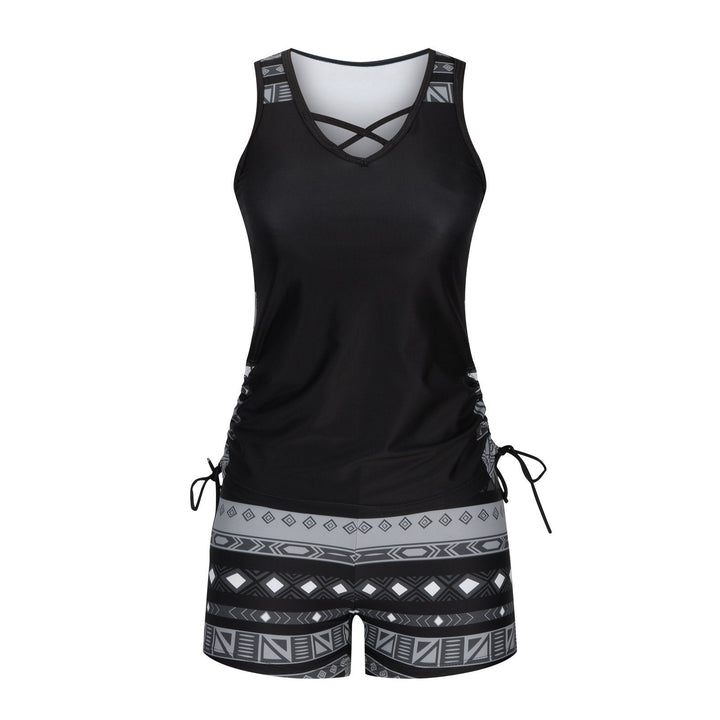 Women's Tummy Control Tankini Set with Built-In Bra – Flattering Boho Swimwear with Shorts💝