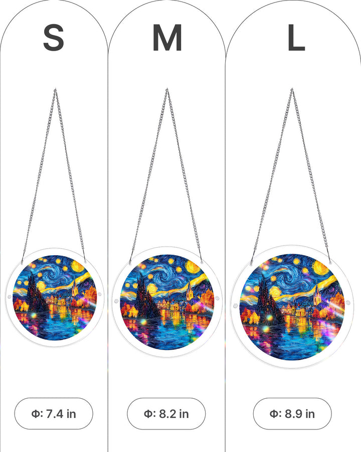 Starlit Village Light Suncatcher-Acrylic Window Art