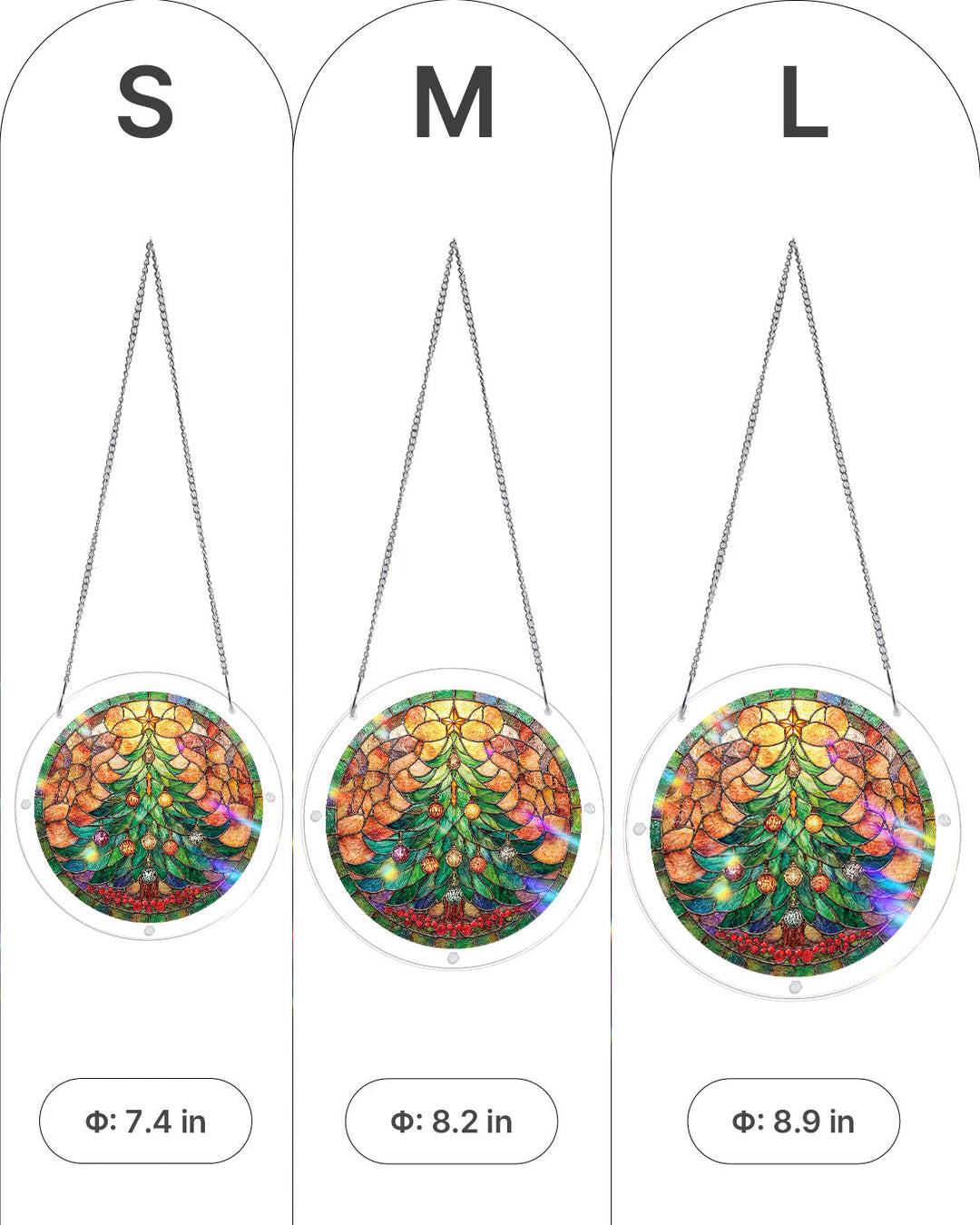 Christmas Glow Tree Light Suncatcher-Acrylic Window Art