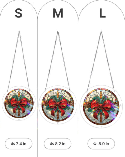 Christmas Bow Light Suncatcher-Acrylic Window Art