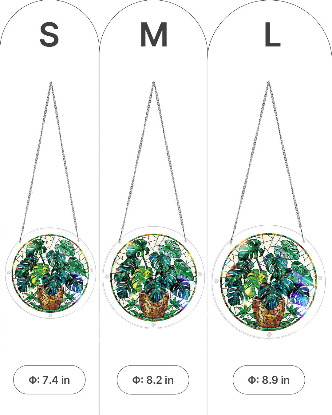 Monstera Greenery Light Suncatcher-Acrylic Window Art