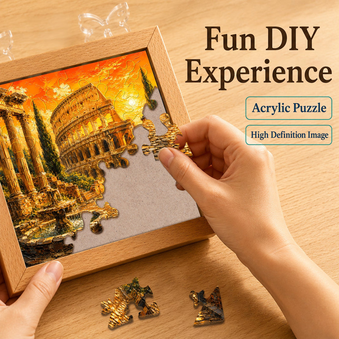 Acrylic Puzzle Night Light - Roman Sunset