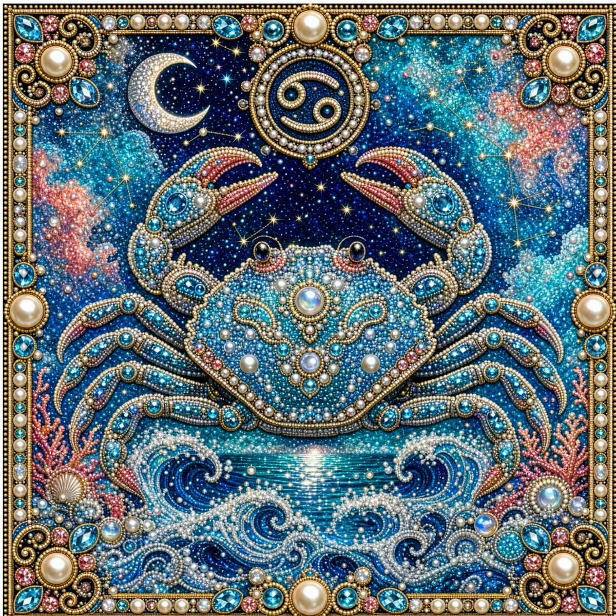 🦀Framed Cancer - Pearls Painting Kit