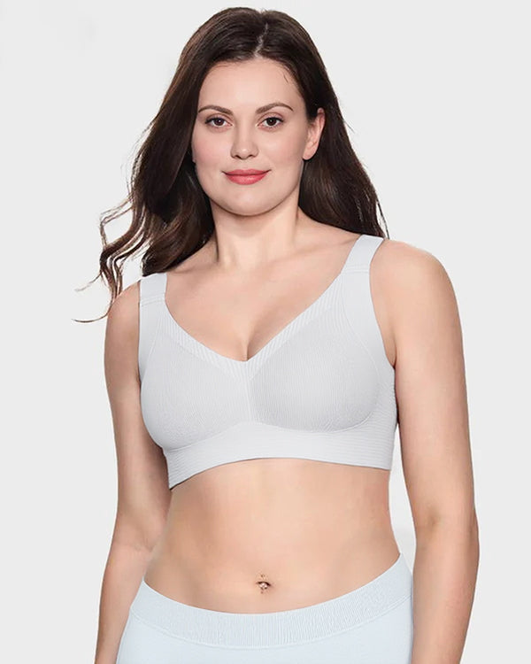 ️Women's Ribbed Push Up Adjustable Wireless Bra