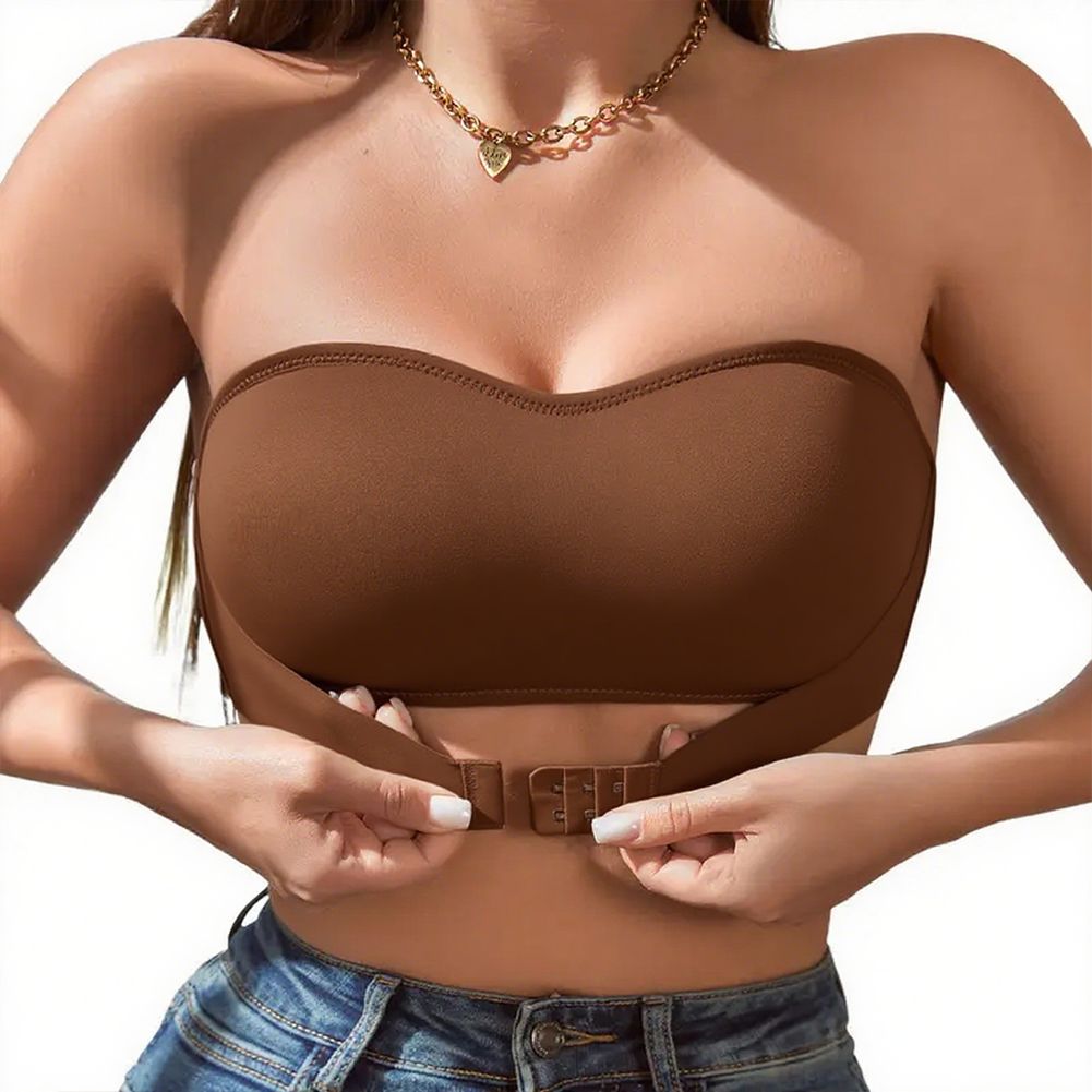 Front Closure Wireless Seamless Bandeau Bra