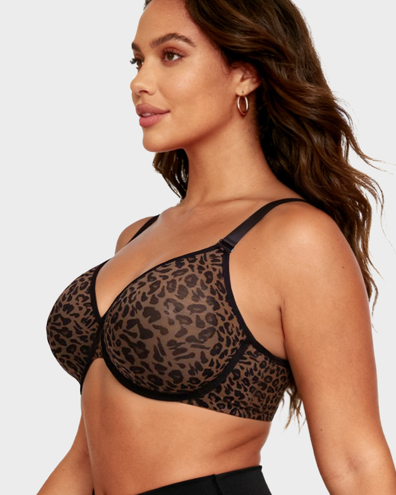 Sexy Sheer Zebra Mesh Underwire Bra