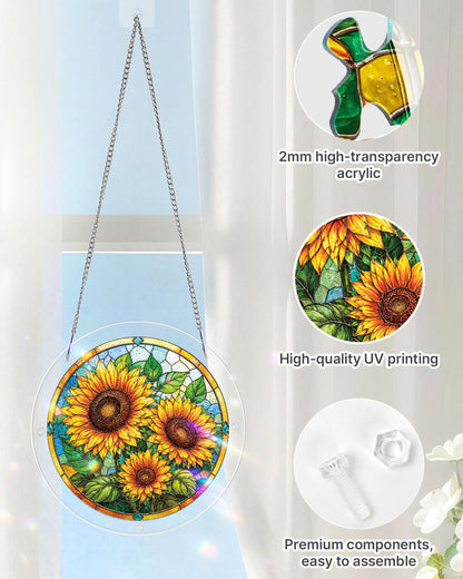 Sunflower Radiance Light Suncatcher-Acrylic Window Art