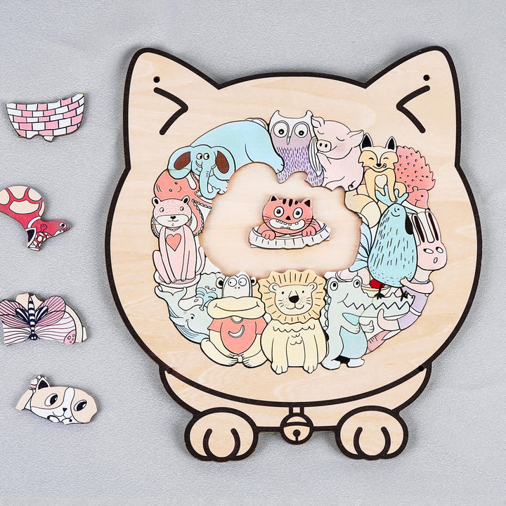 Cute Animal Shaped Wooden Puzzle for Baby
