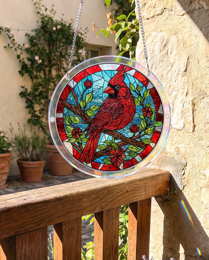 Acrylic Jigsaw Puzzle Suncatcher - Muted Cardinal
